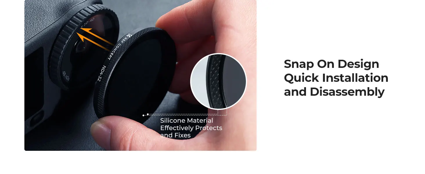 K&F CONCEPT Variabler ND4-32 Filter für DJI Osmo Action 6 Schnappverschluss-Design Neutraldichte-Lichtreduktionsfilter Multibeschichtet HD – Detail 5