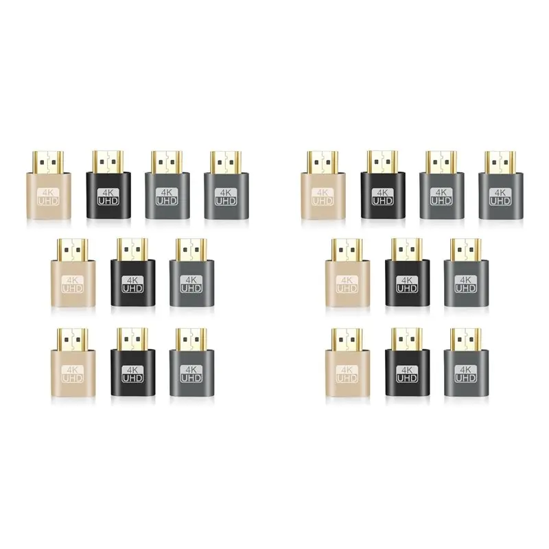 

ABIJ-20Pcs -Compatible Virtual Display Adapter 4K EDID Dummy Plug Headless Ghost Display Emulator Video Card Lock Plate