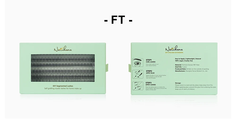 NATUHANA A-Curl Fischschwanz-Wimpernverlängerungen DIY Vorgefertigte Cluster 6 Reihen/Tray Weiche Faux-Nerz Einfach zu Vervielfältigen Natürlich Selbstklebend – Detail 14