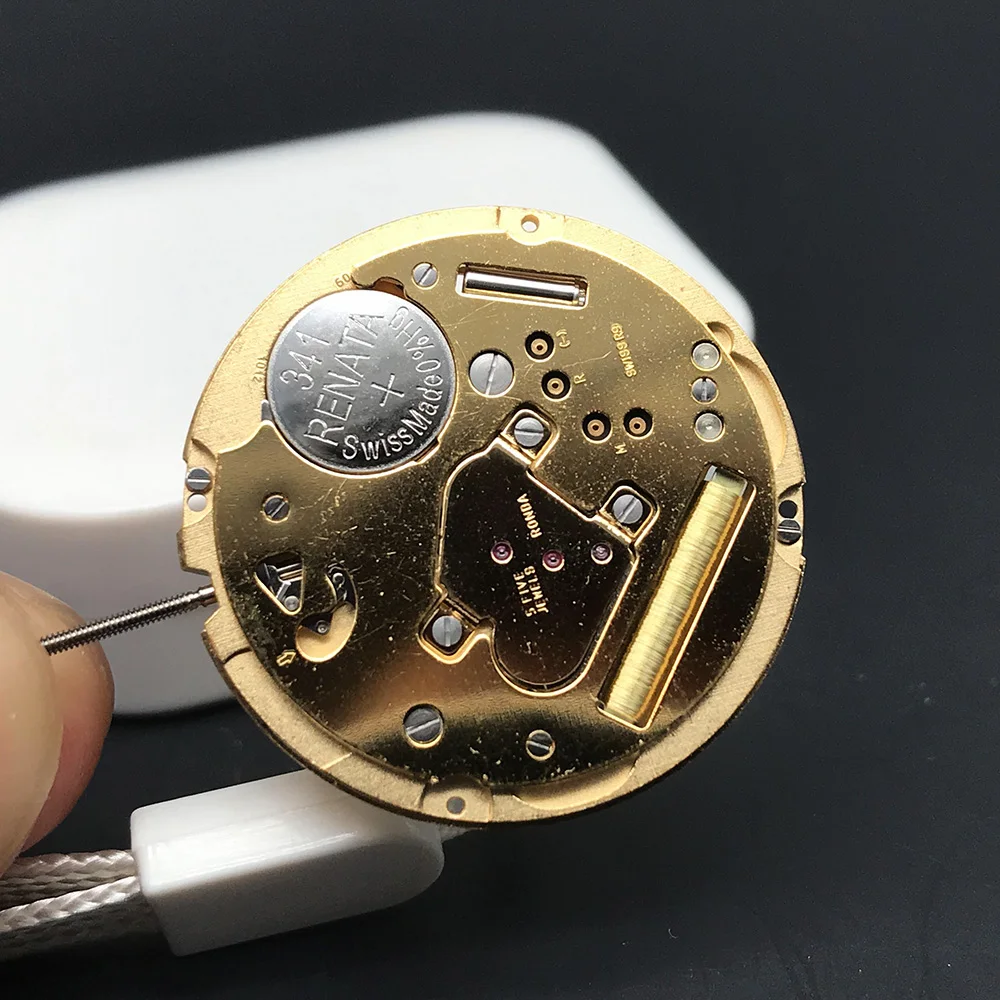 Original SW 1012 Quartz Watch Movement Ronda Golden Mechanism Replacement Parts Tool Replace SW 5 Jewels Movt with Battery