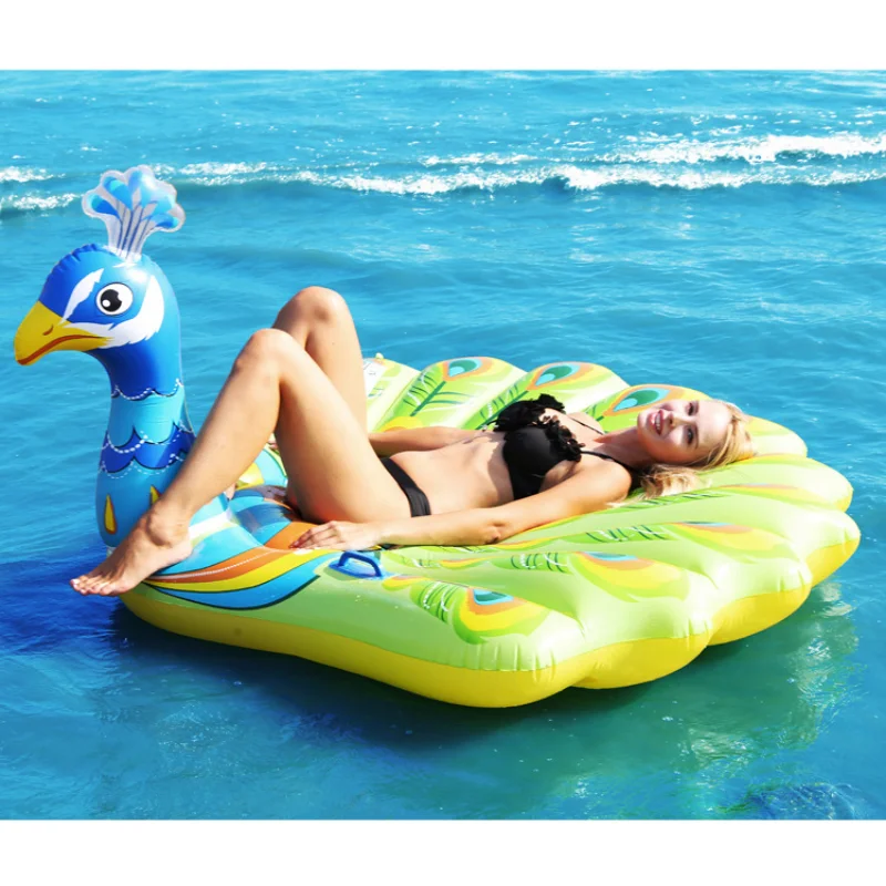 

Peacock swim ring swimming inflatable loating row floating bed swimming pool thickening for women/children/adult water park toys