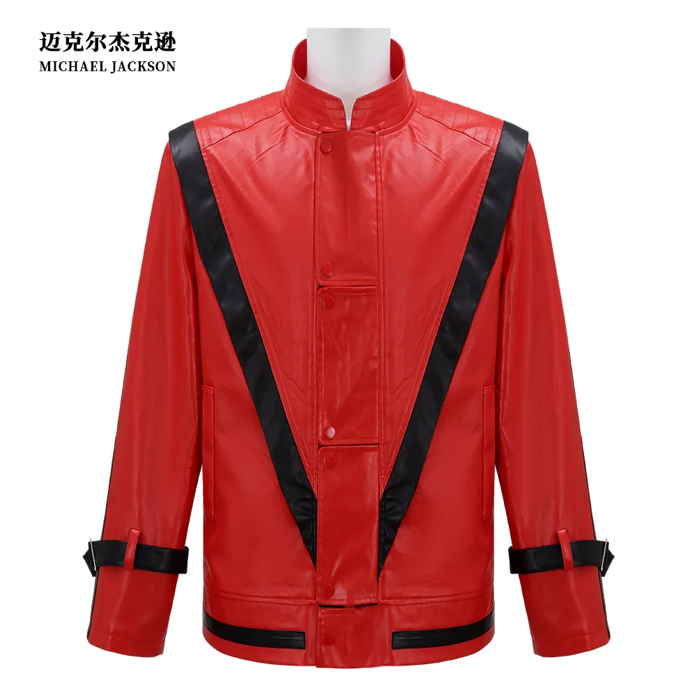 

Костюм на Хэллоуин, наряд для выступления Джексона, косплей, красная кожаная куртка Джексона, наряд для вечеринки