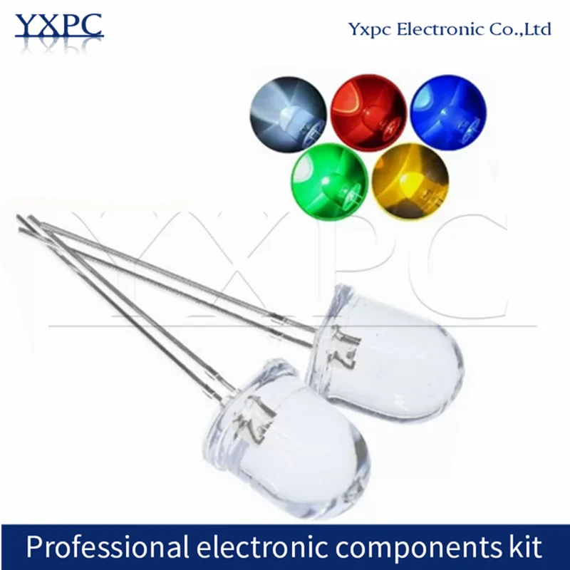 10pcs 10mm Full-Color RGB LED 4pins Common Anode/Cathode Transparent Fog F10 Tri-Color Light Emitting Diode Red Green Blue
