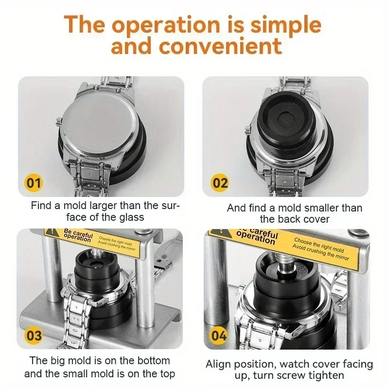 مجموعة آلة تغطية الساعات المعدنية ، غطاء غطاء خلفي لساعات المعصم المكتبية ، برغي ضغط ، صانع ساعات إغلاق ، مجموعة أدوات إصلاح يدوية ، 19: 50