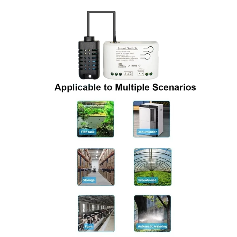 Smart Wifi Temperature Humidity Switch Passive Dry Contact Relay Thermostat Monitor Temperature Sensor B