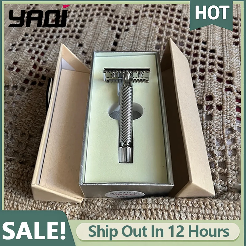

Yaqi BAENZIGER Stainless Steel Safety Razor Adjustable Blade Gap Slip-resistant Grip Comfortable Handling and Travel-friendly