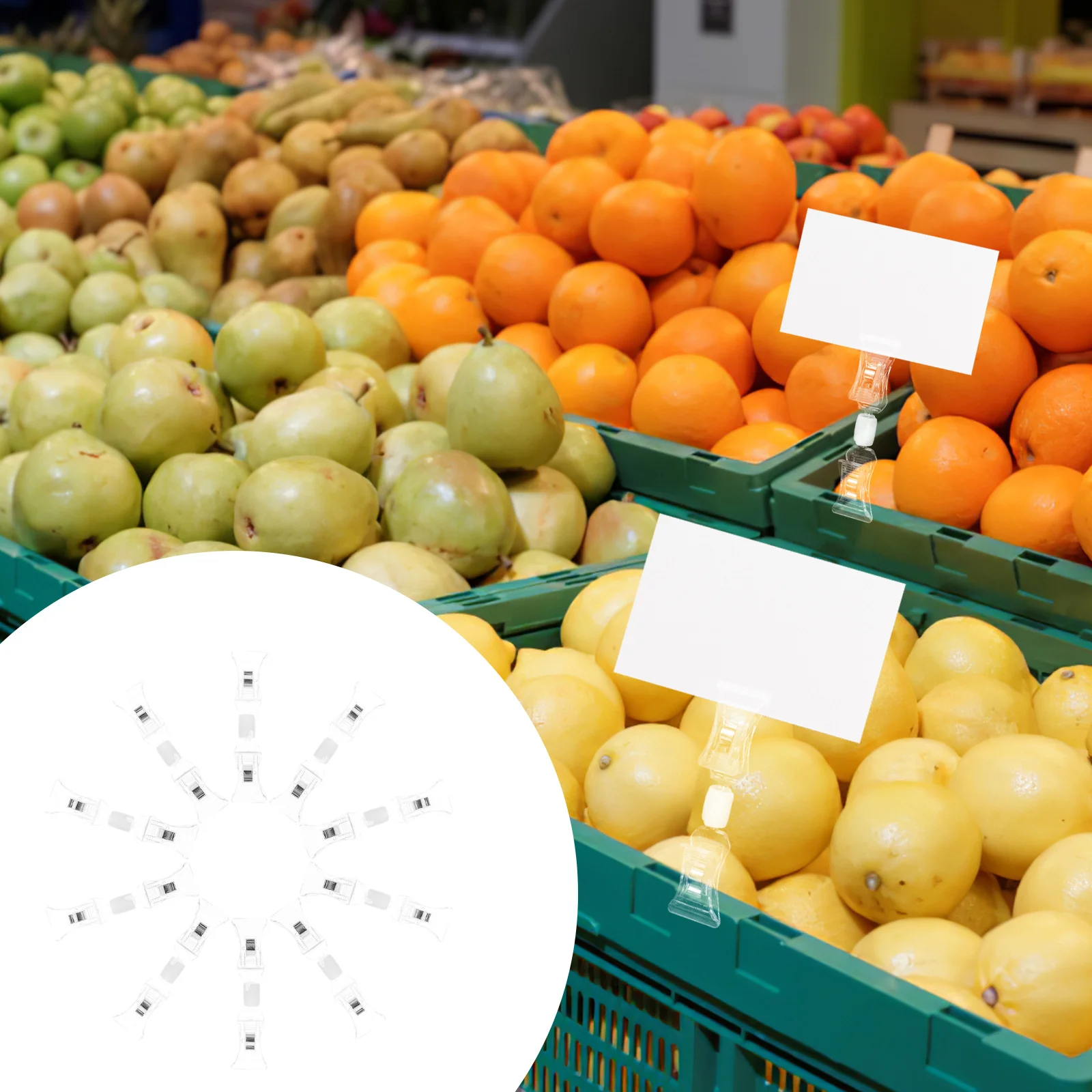 10Pcs Plastic Double Sided Clips Adjustable Price Holder Sign Clamp Merchandising Display for Retail Store Office