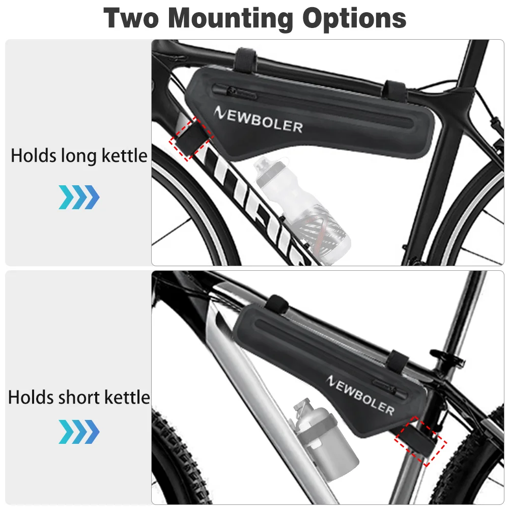 NEWBOLER Fahrradtaschen Radfahren Oberrohr Vorderrahmentasche Wasserdichte MTB Road Triangle Pannier Schmutzabweisende Fahrradzubehörtaschen – Detail 9