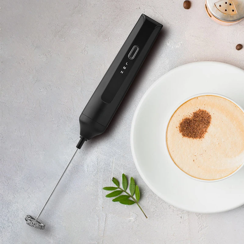 رغوة الحليب الكهربائية الصغيرة المحمولة رغوة خلاط النمام قابلة للشحن USB القهوة Frother خلاط 3-Speed قابل للتعديل خلاط صغير