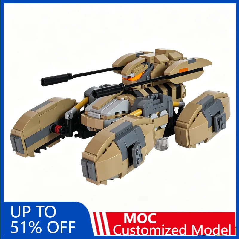 

740Pcs Separatist Gat Grounded Armored Tank From MOC Wars 2002 War Series Building Blocks Diy Education Assembly Toy Tank Gift
