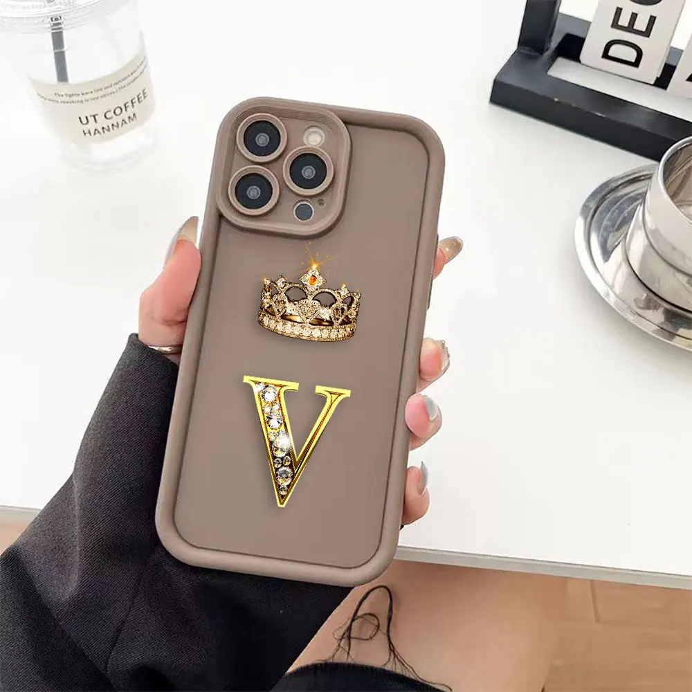 Crown Jewelry Letter S X V Phone Case For Infinix HOT 30I 40I 60 NOTE 12 G96 ZERO GT 10 20 30 40 50 50S 50X VIP Cover DIY Shell view 2