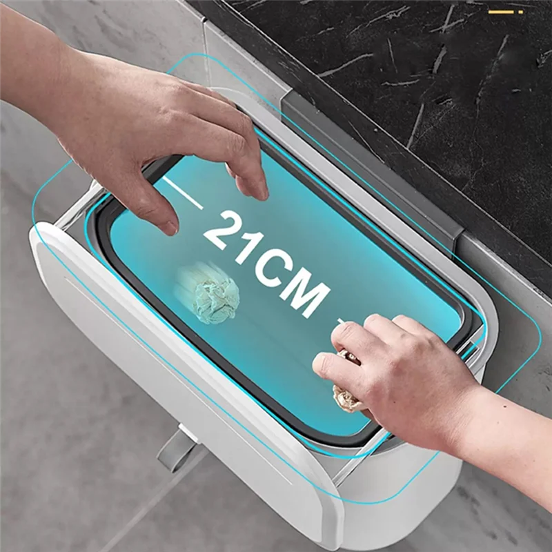 Der wandmontierte Mülleimerabdeckung AY03-9L eignet sich für Küchenschranktüren. Hängender Papierkorb