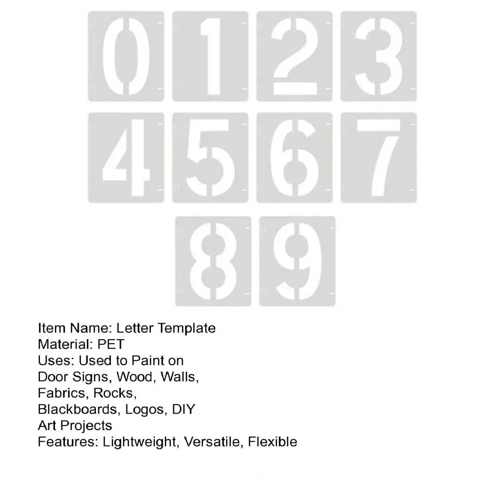 12*10 سنتيمتر إلكتروني الإستنسل وأرقام PET قوالب قابلة لإعادة الاستخدام DIY بها بنفسك الحرف الفنية 26 حرف 10 أرقام للخشب النسيج كعكة ديكور