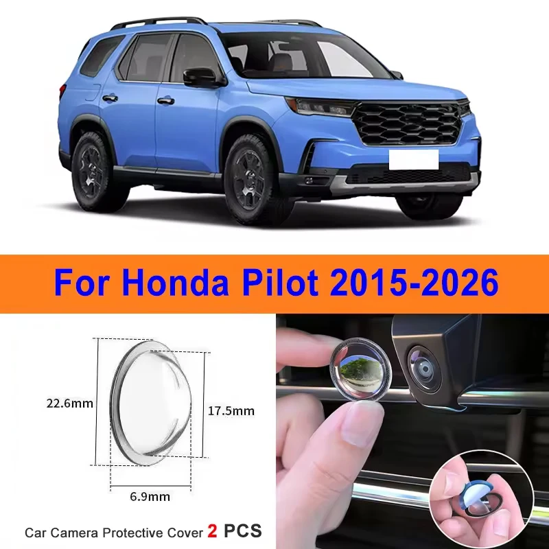 2Pcs 360 Reverse Image Car Camera Cover Anti-Scratch PC Lens Protector Stickers For Honda Pilot 2015-2026