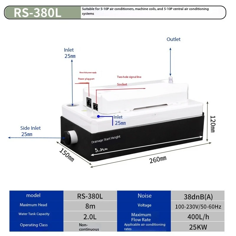 HVAC Ducted System Condensate Removal Pump – High-Flow 40L/H Automatic Drainage for Central AC Units