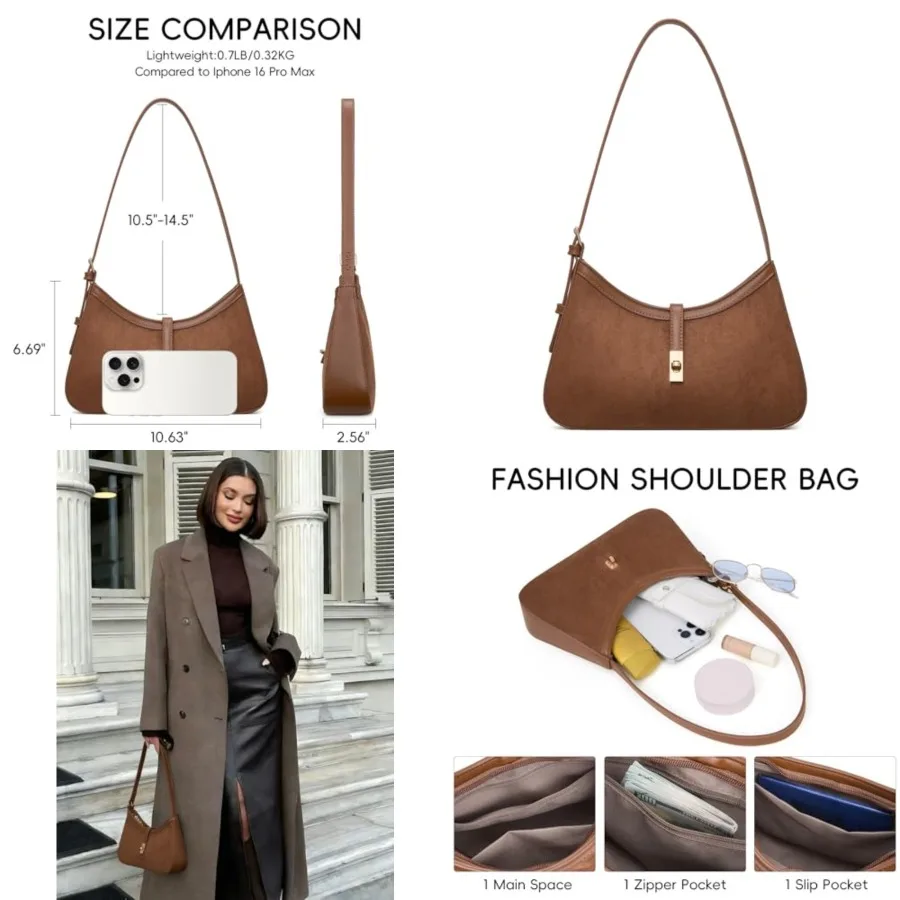 

CLUCI Shoulder Bag for Women, Purses for Women, Handbag Hobo Bags Vegan Leather Crossbody Purse with Adjustable Strap