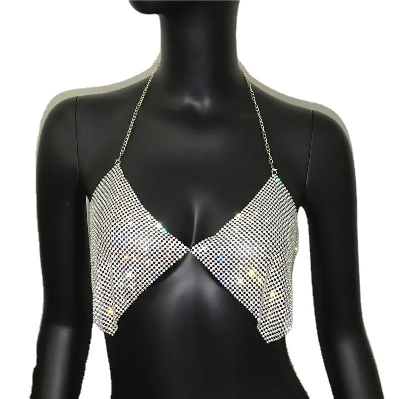 

Cross-Border Sexy Women's Vest Strap Beach Bikini Sparkling Ne Hanging Strap Fla 3D Effect A-Line Narrow oulder Women's...