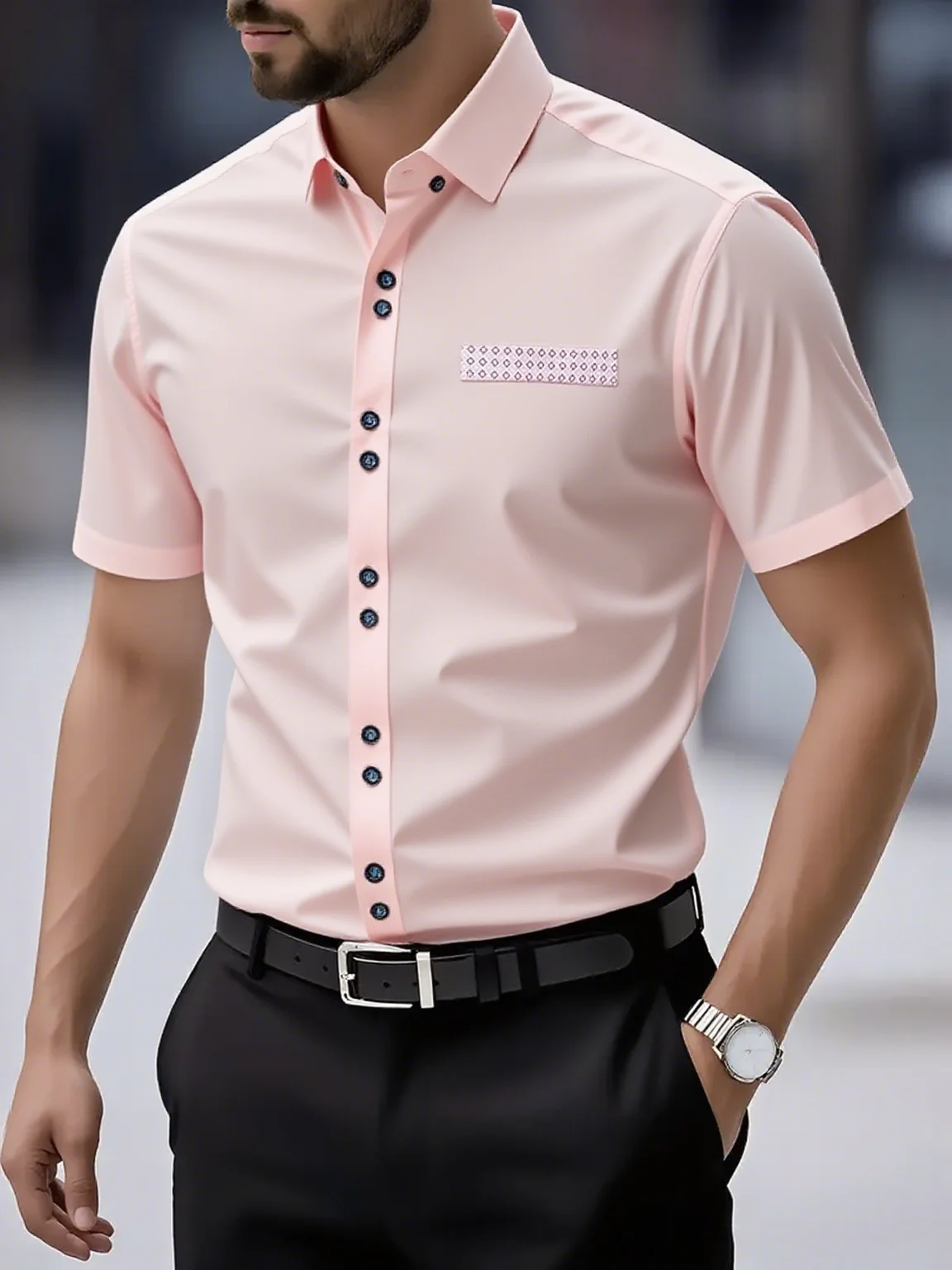 

New men's office shirts for business attire. Men's clothing range from XS to 6XL. Soft and comfortable fabric. Fast shipping.