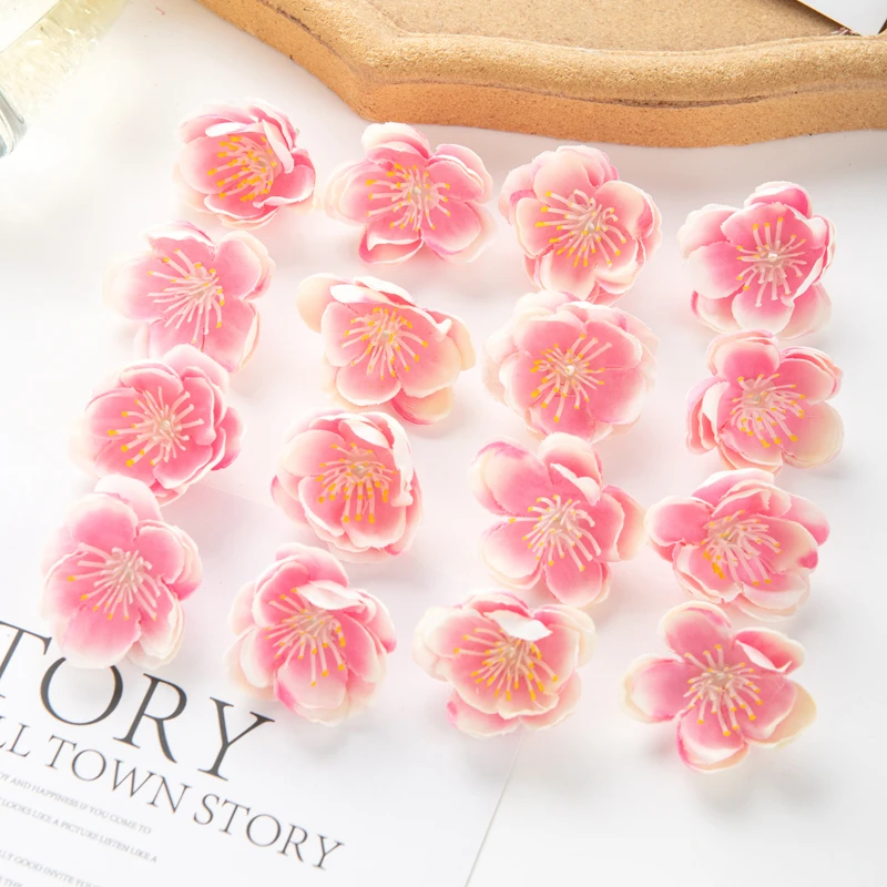 100 Stück 3CM Künstliche Blumen für Scrapbooking, Kirschblüten, DIY-Geschenke, Süßigkeitenbox, Hochzeit, Garten, Rosenbogen, Heimdekoration, Valentinstagskranz – Detail 18