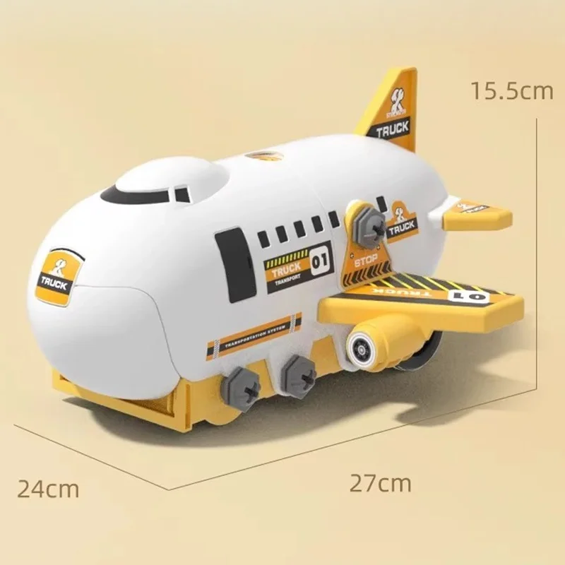 ของเล่นเครื่องบินแปลงร่างสำหรับเด็ก ชุดรางเลื่อนประกอบเอง สร้างสรรค์ พร้อมระบบปล่อยแบบกด ของเล่นโมเดลเครื่องบินและรถรางเลื่อน ของขวัญวันเกิดสำหรับเด็กผู้ชาย