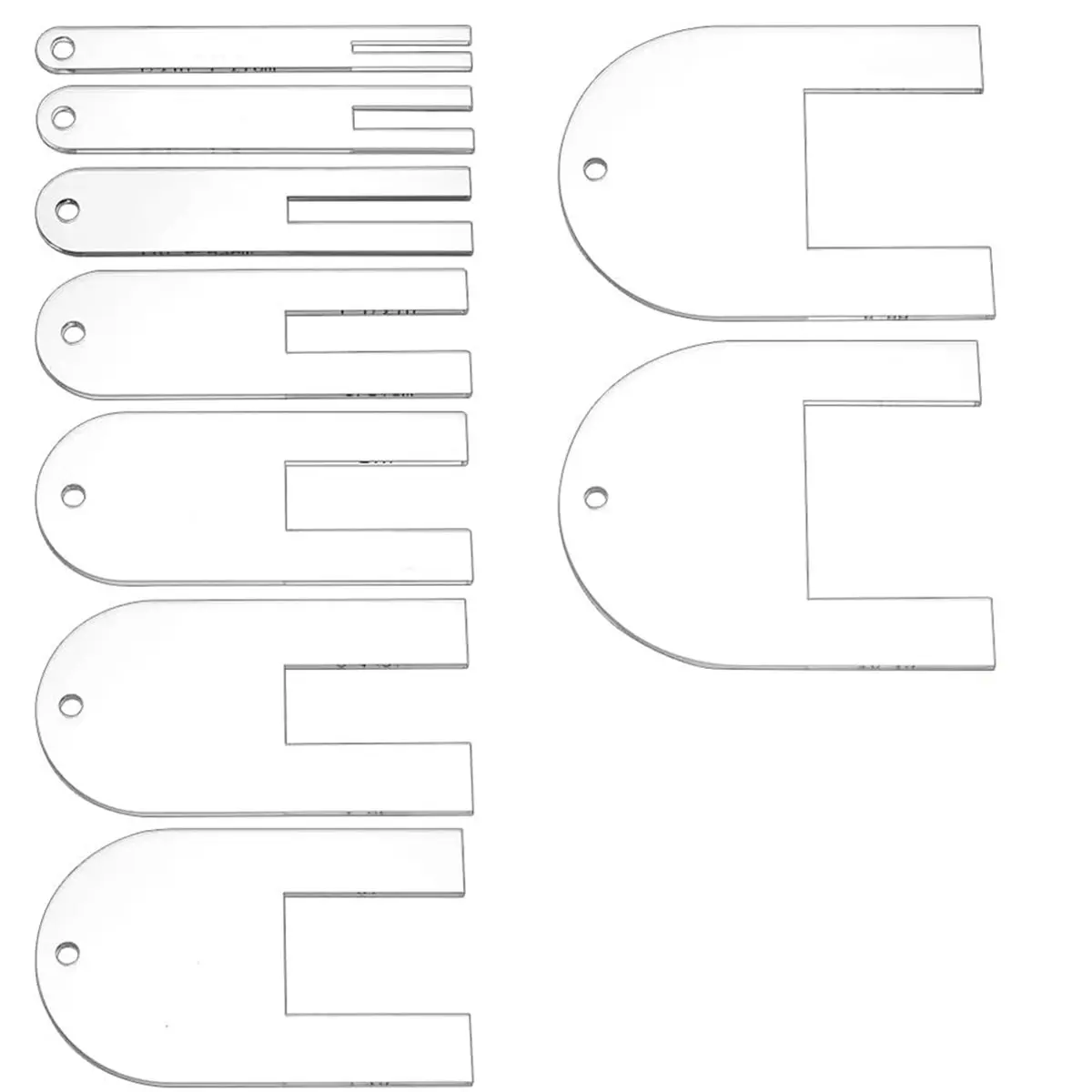 A74U 9 Sizes Quick Pleater,1/2-4Inch Acrylic Sewing Tools,Quick Pleater Set Fabric Pleating Tool for Quilting,Sewing,Beginner
