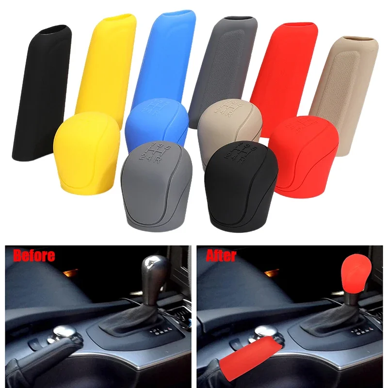 

Universal Anti-slip Car Handbrake Cover Manual Gear Knob Cover Easy To Clean Abrasion Resistant Scratch Resistant Auto Parts