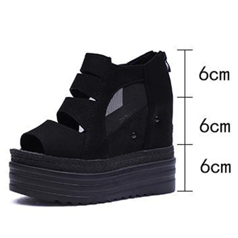 Summer Women Sandals Buckle Design Black White Platform Sandals Comfortable Women Thick Sole Beach Shoes Heighten Sandalias