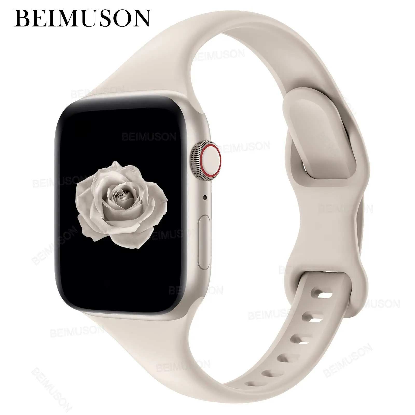 Compatible with Apple Watch 38mm 40mm 41mm 42mm 44mm 45mm 49mm, Slim Thin Narrow Replacement Silicone Sport Strap Wristbands