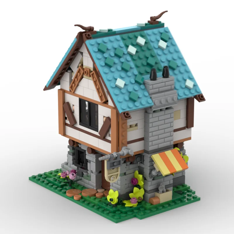 Castle Model Moc Building Bricks Modular Medieval Blacksmith Model Technology Blocks Christmas DIY Toy Construction Gifts