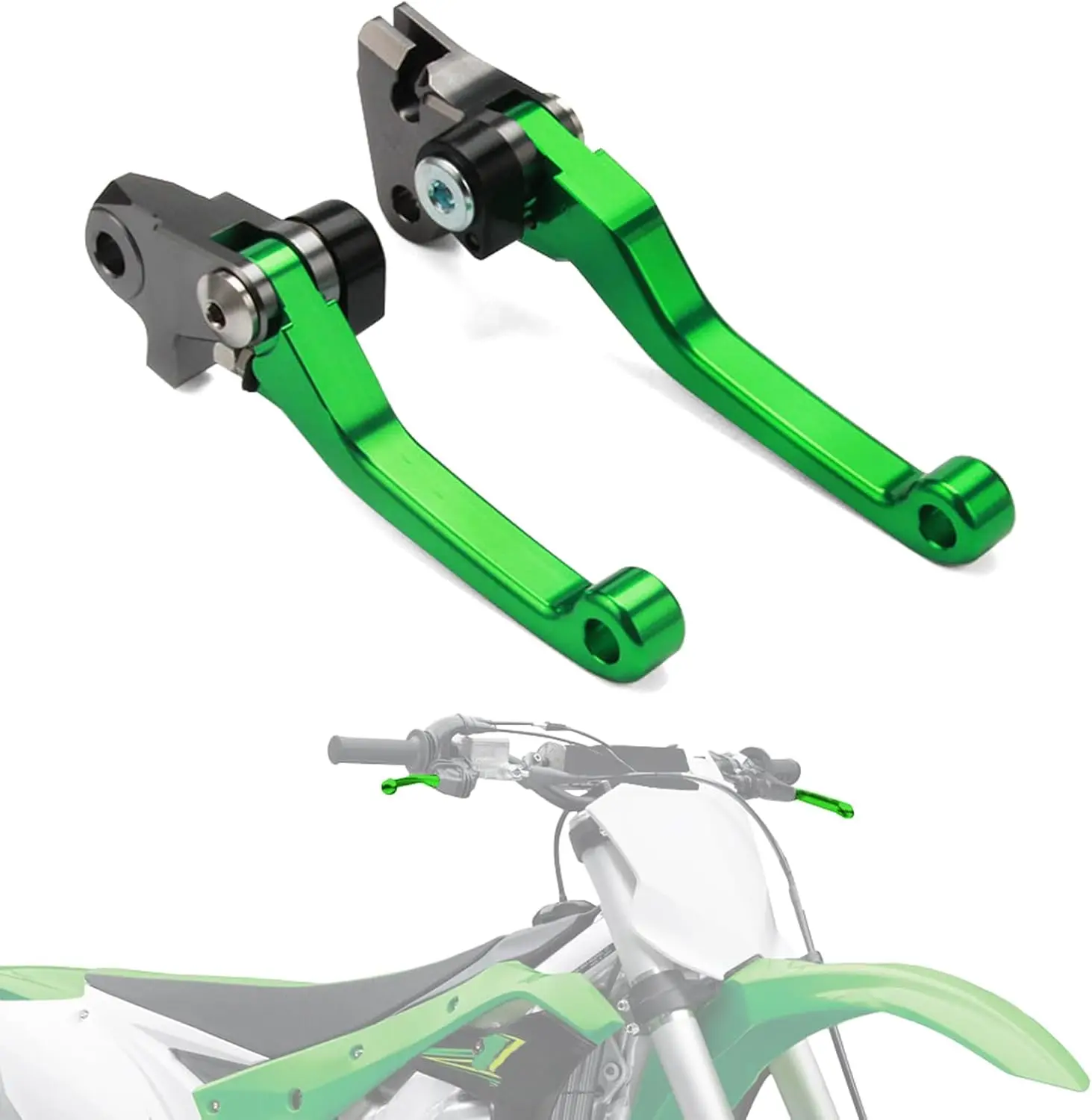 

Adjustable CNC Motorcycle Brake Clutch Lever Set for KX250F/KX450F 2013-2020 - Green