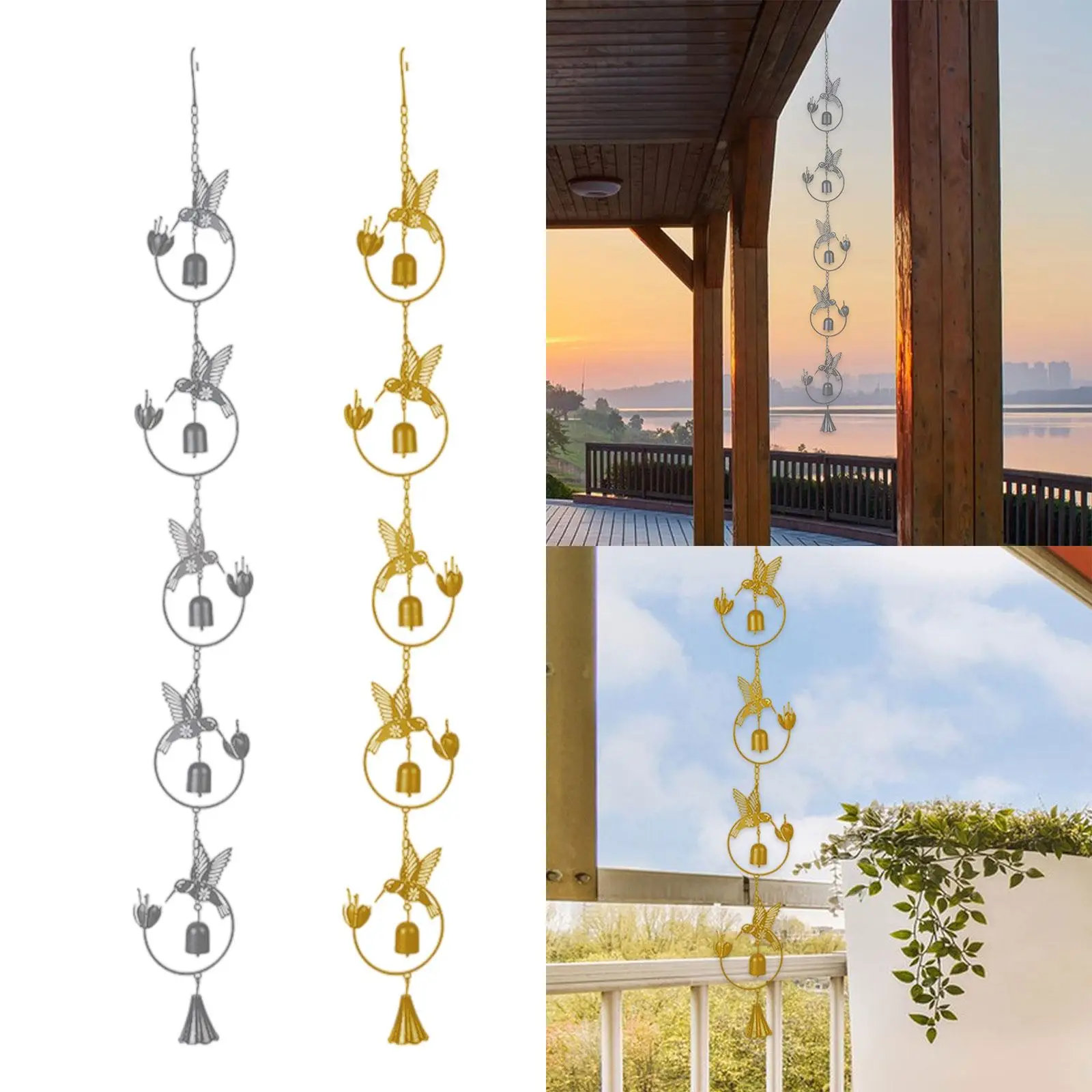 

Bird Rain Chain Metal Decorative Wind Chime for Gutter Outdoor Courtyard