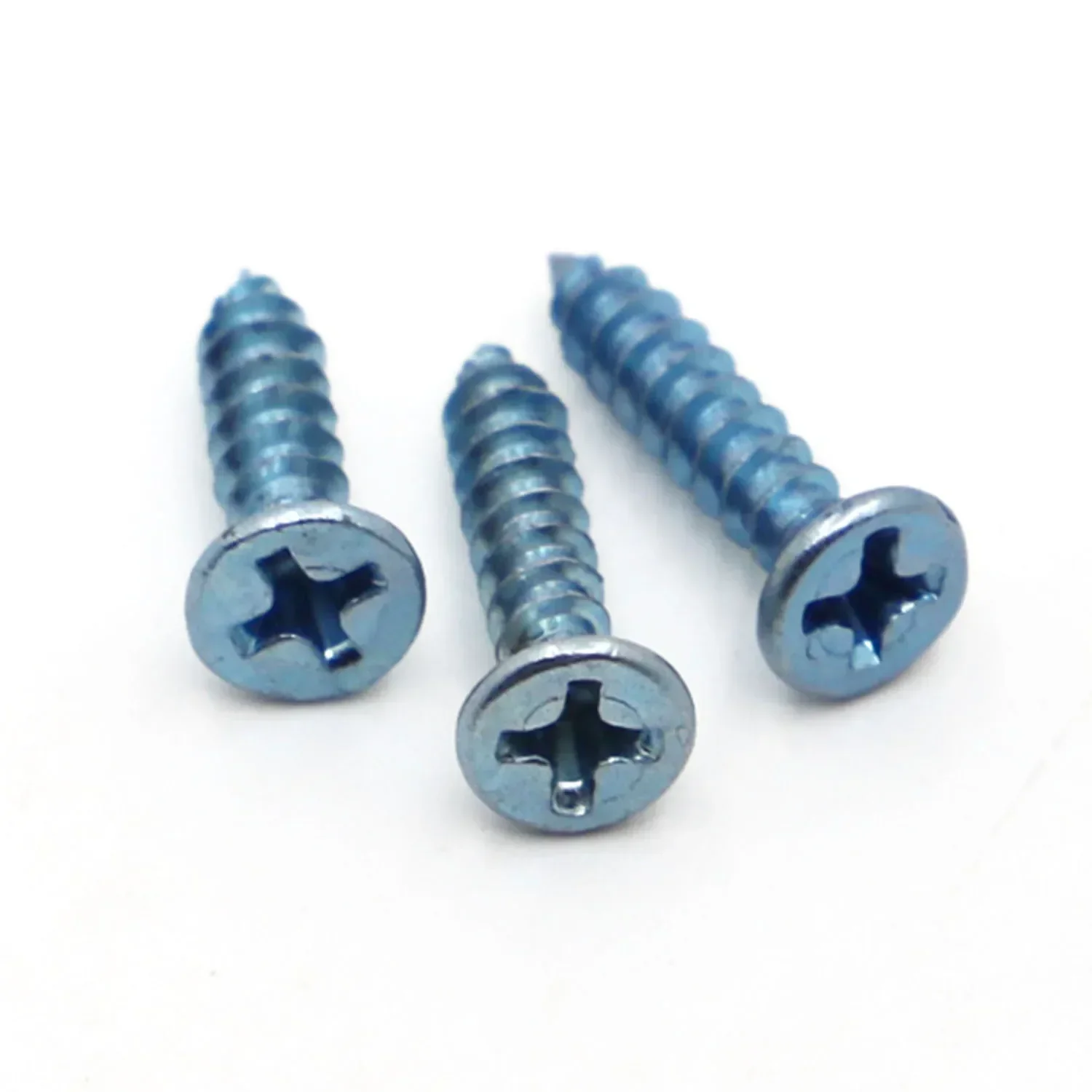 10-50pcs M3 M4 M5 M6 Blue Zinc Plated Steel Cross Recessed Countersunk Flat Head Tapping Screws Wood Screw