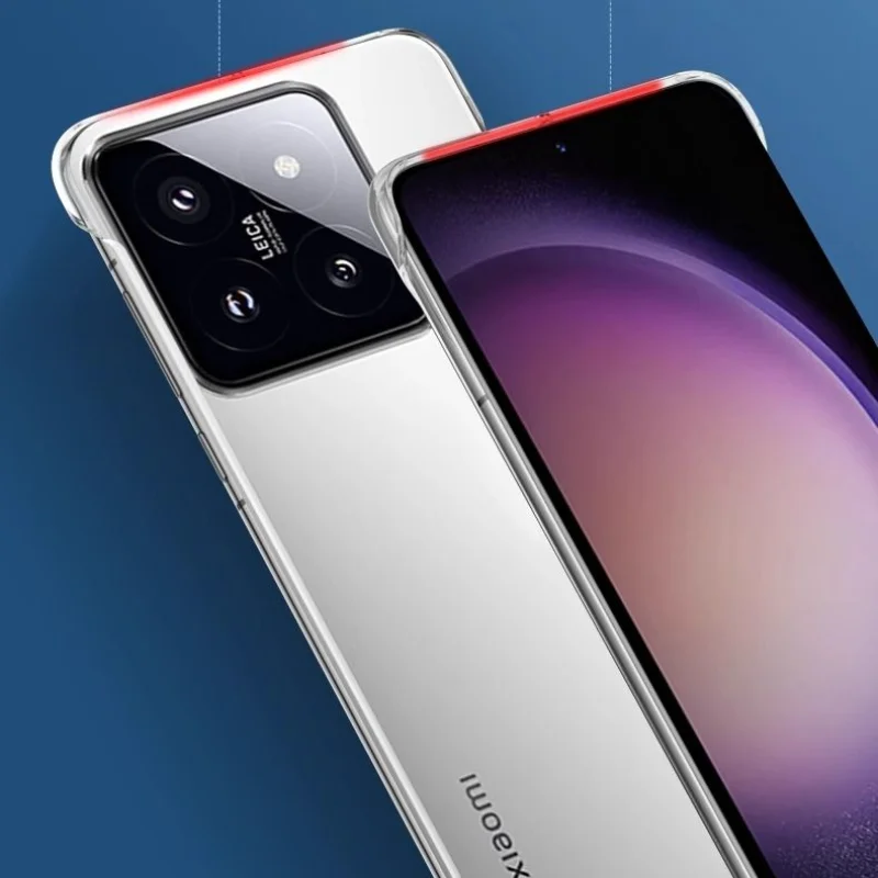 Slim Clear Hard PC Case para Xiaomi, capas de telefone à prova de choque, capa traseira, Xiaomi Mi 14 Pro, Coque