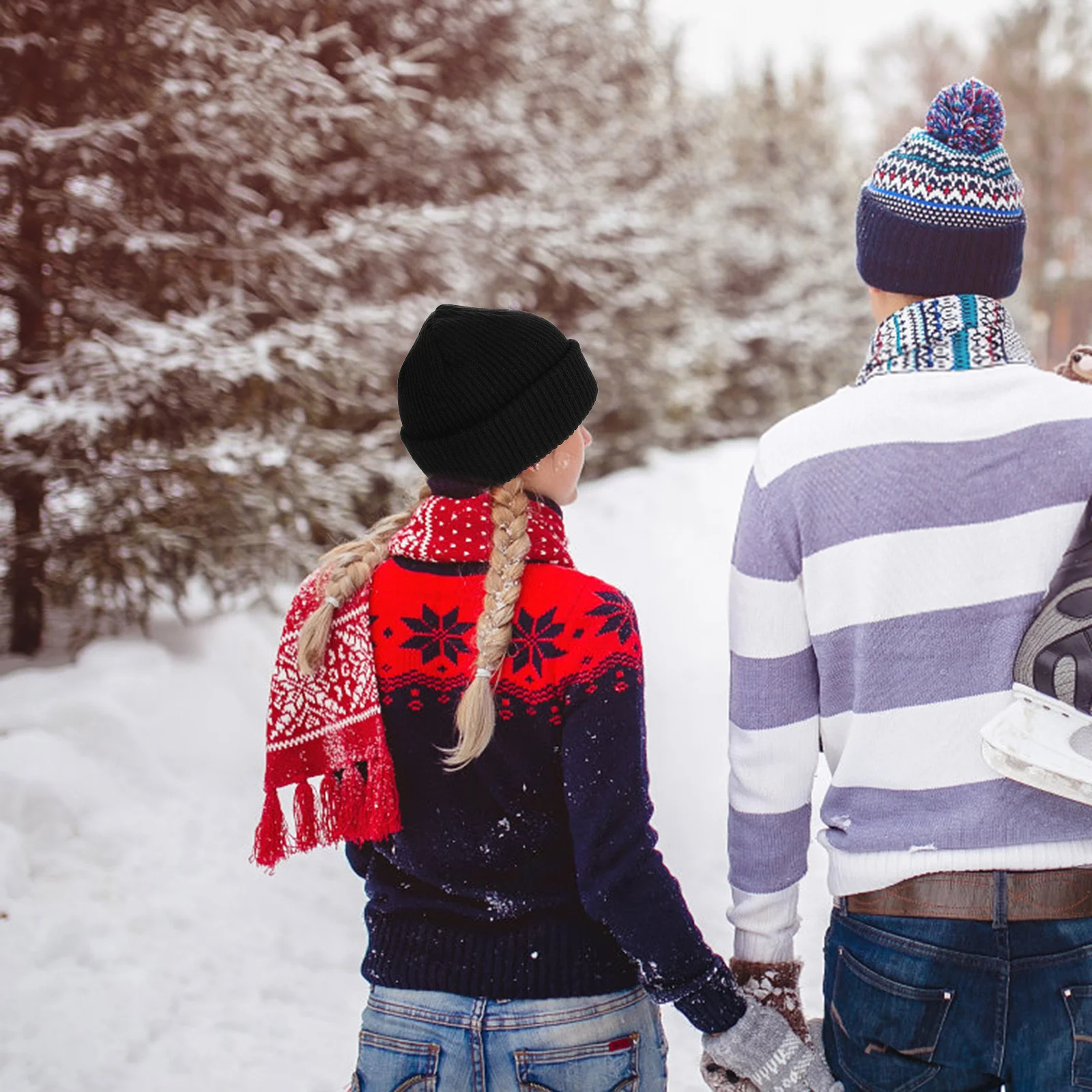 

3pcs Warm Hat Premium Acrylic Knitted Beanie Unisex Lightweight Windproof For Winter Skiing Cycling Outdoor Activities