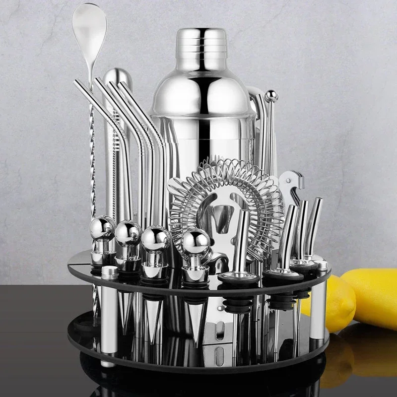

550/750ml Cocktail Shaker Bar Set Stainless Steel Cocktail Shaker Set Mixer Wine Martini Boston Shaker For Drink Party Bar Tools