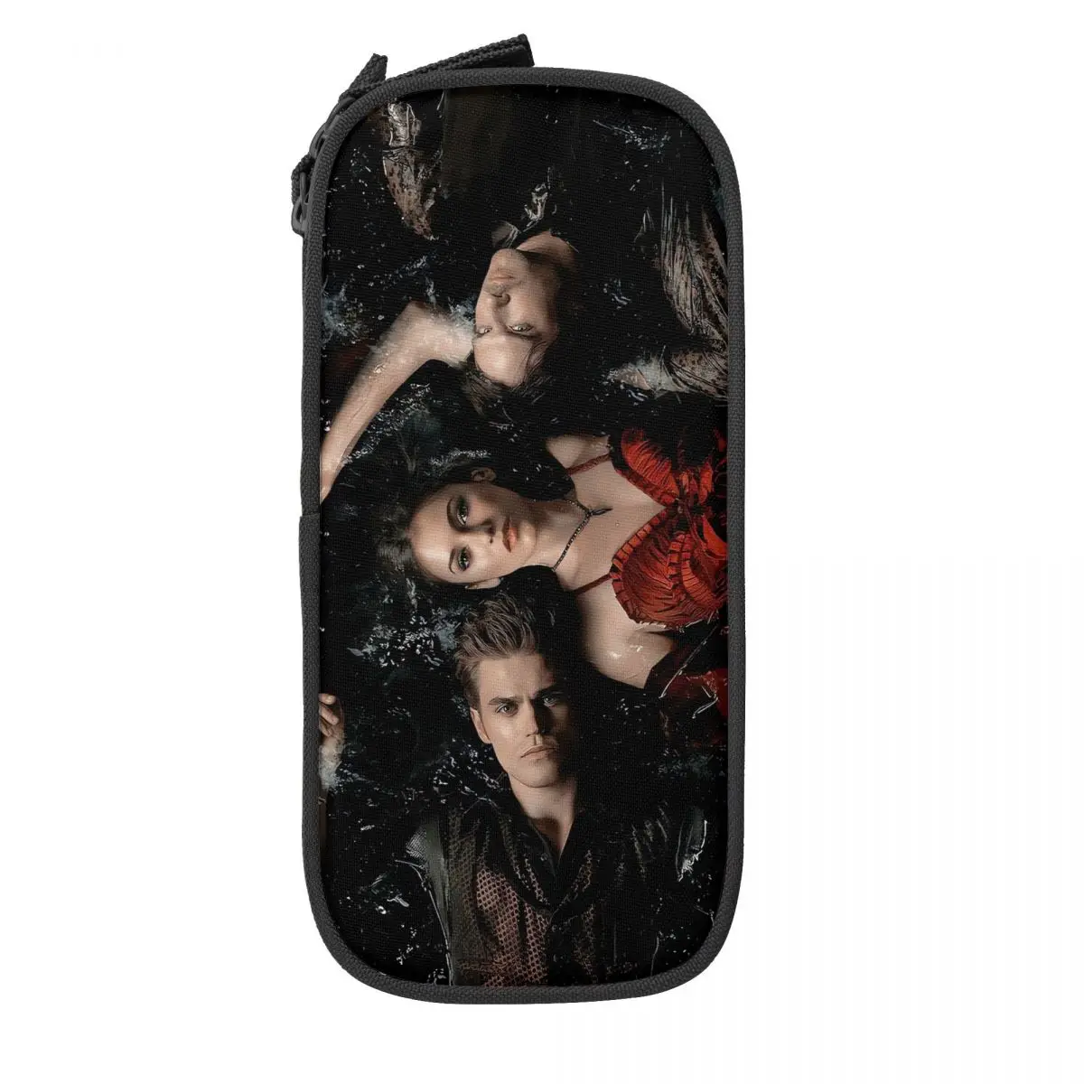Lovely Pencil Case The Vampire Diaries Pen Box School Pencil Cases Boy Girl Double Layer Pattern School Stationery