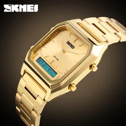 SKMEI-Montre-bracelet à quartz pour hommes, décontractée, numérique, pour touristes, sport, chronographe, 3bar, étanche, 1220