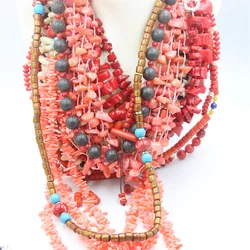 Exaggerated Trendy Jewelry Fashion Luxury Multiple IrregularCoral Necklace Design For Charm Women Acessories Party Elegant Gift
