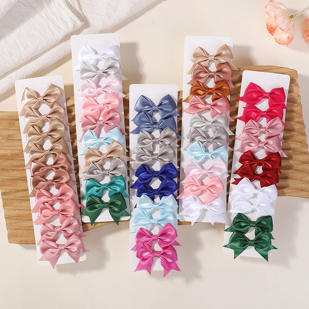 10Pcs/lot Ribbon Baby Bows Hair Clips Hairpins 2\