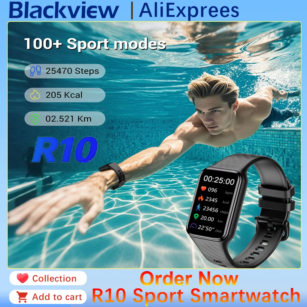 IOWODO R10 Sport Smart Watch TFT Display Blood Oxygen Heart 