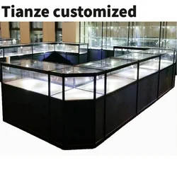 Customized-Cheap aluminum glass display showcase Cabinet design