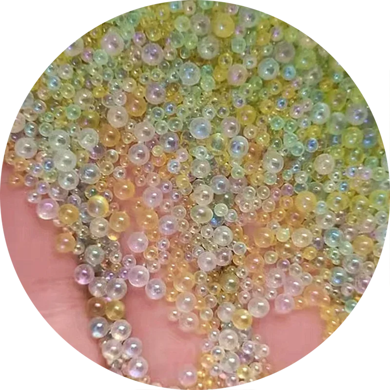 50g Colorful Mix Water Bubble Bead Caviar Beads 1-3mm UV Resin Filling Assorted Water Drop Glass Beads Charms 3D Nail DIY Craft