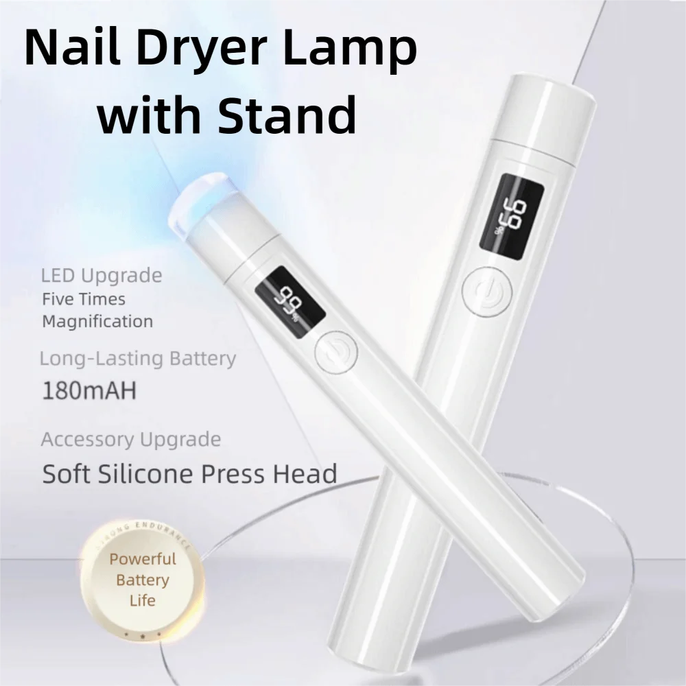Draagbare UV LED-nagellamp Snel uithardend 2-modi Nageldrogerlamp met standaard met siliconen nagelstempel LED-display