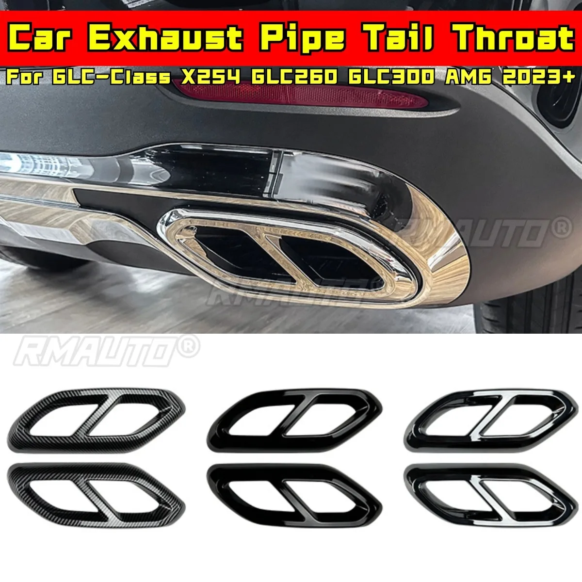 For Mercedes Benz GLC-Class X254 GLC260 GLC300 AMG 2023+ Body Kit Rear Exhaust Pipe Tail Muffler Tipt Car Accessories