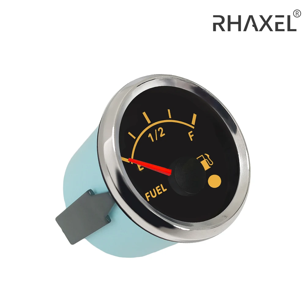 RHAXEL Universal Fuel Level Gauge 240-33ohm with Backlight 52mm for Tractor Motorcycle RV Level Sensor 150mm 175mm 200mm 225mm