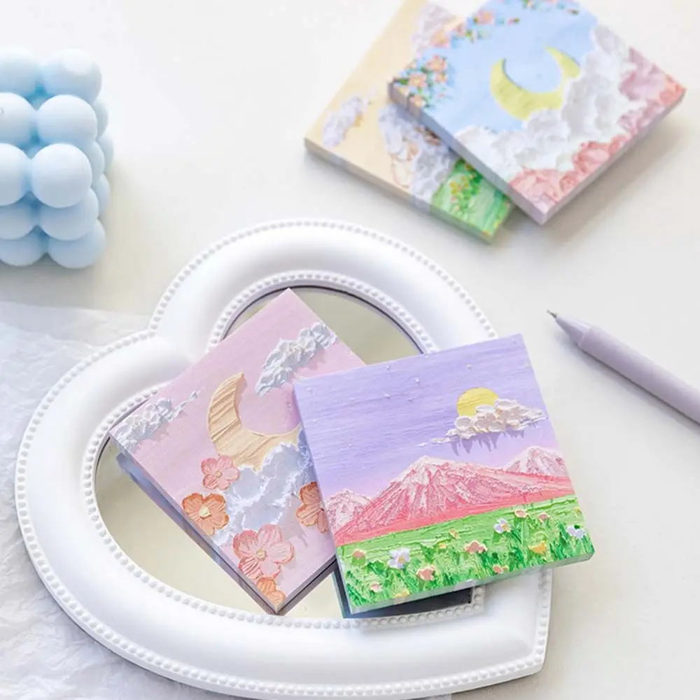 Note Check List School Office Supplies Notepad Pads landscape Oil Painting Sticky Note Memo Note Sticky Note Paper Memo Pad