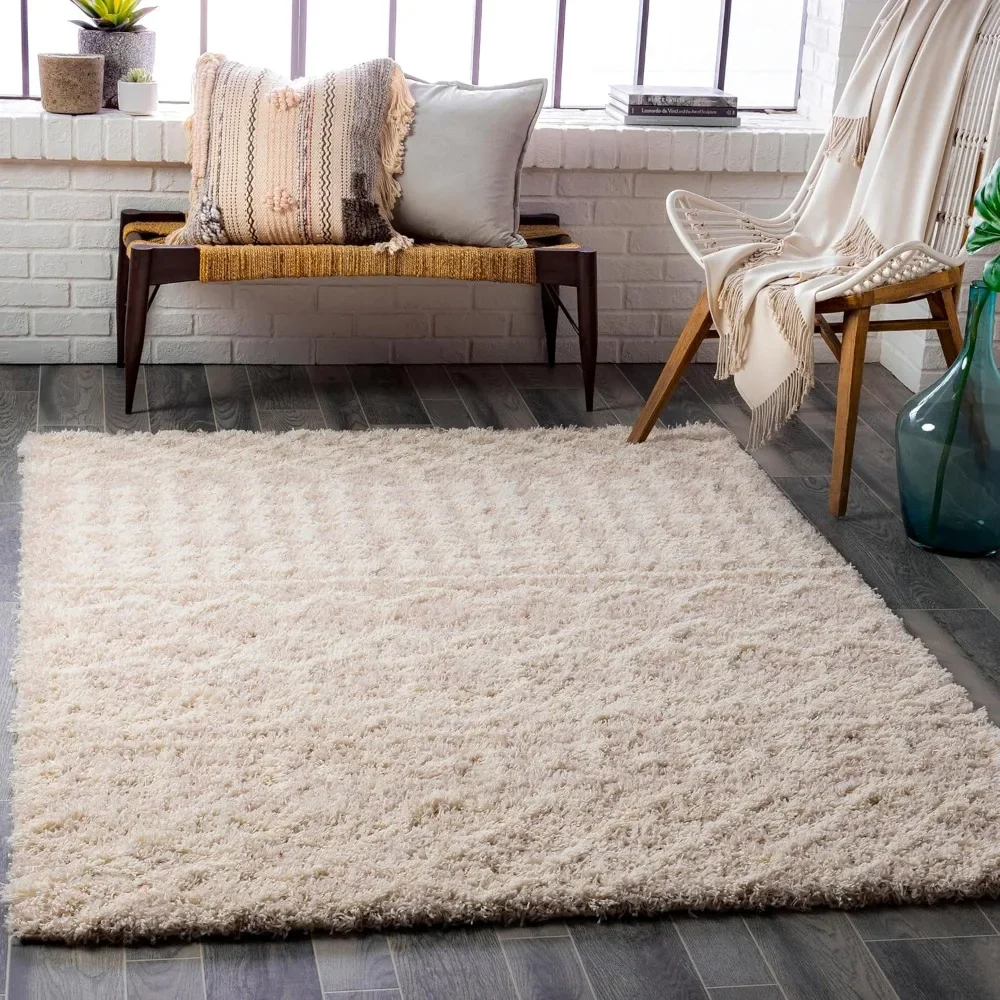 

Hapsburg Moroccan Shag Area Rug, 5'3" x 7'3", Beige bedroom decor anime rug carpets for living rooms decoration chambre