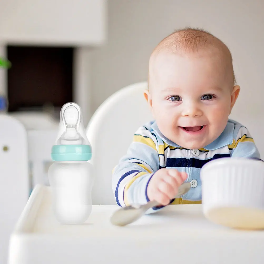 

Blue Silicone Baby Feeder Multifunctional Nursing Bottle Safe PP Material Leak Proof Baby for Toddlers