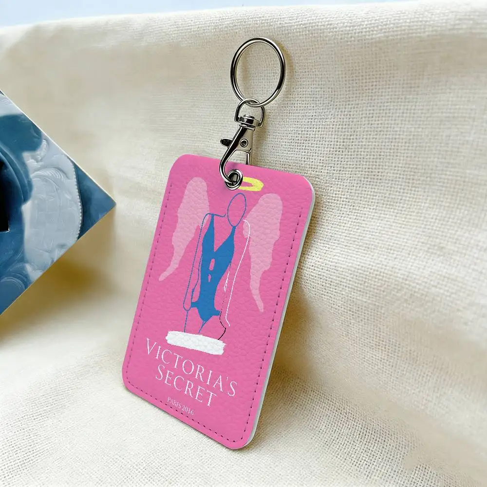 V-Victoria-Logo-S-Secret Rechteckiger Schlüsselanhänger-Kartenhalter, Ausweis-Kreditkartenhalter, Studentenausweishalter, Buskartenhülle – Detail 6