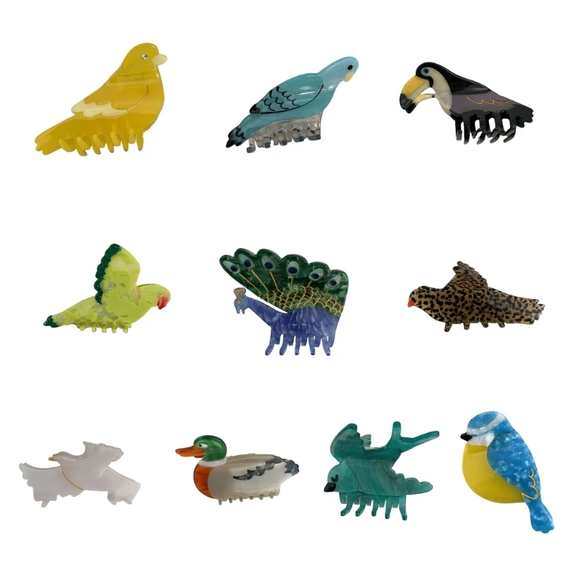 

Bird Hair Jaw Clips Colorful Hair Claw Clips Strong Hold Large Catch Barrettes N58F